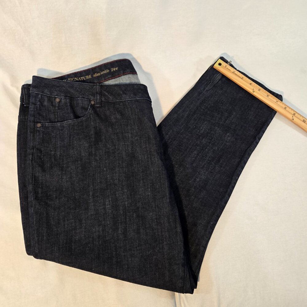 TALBOTS W-Signature Slim/Ankle Zip Dark Blue Jeans Plus Size 24W New NO Tags! - Picture 16 of 16